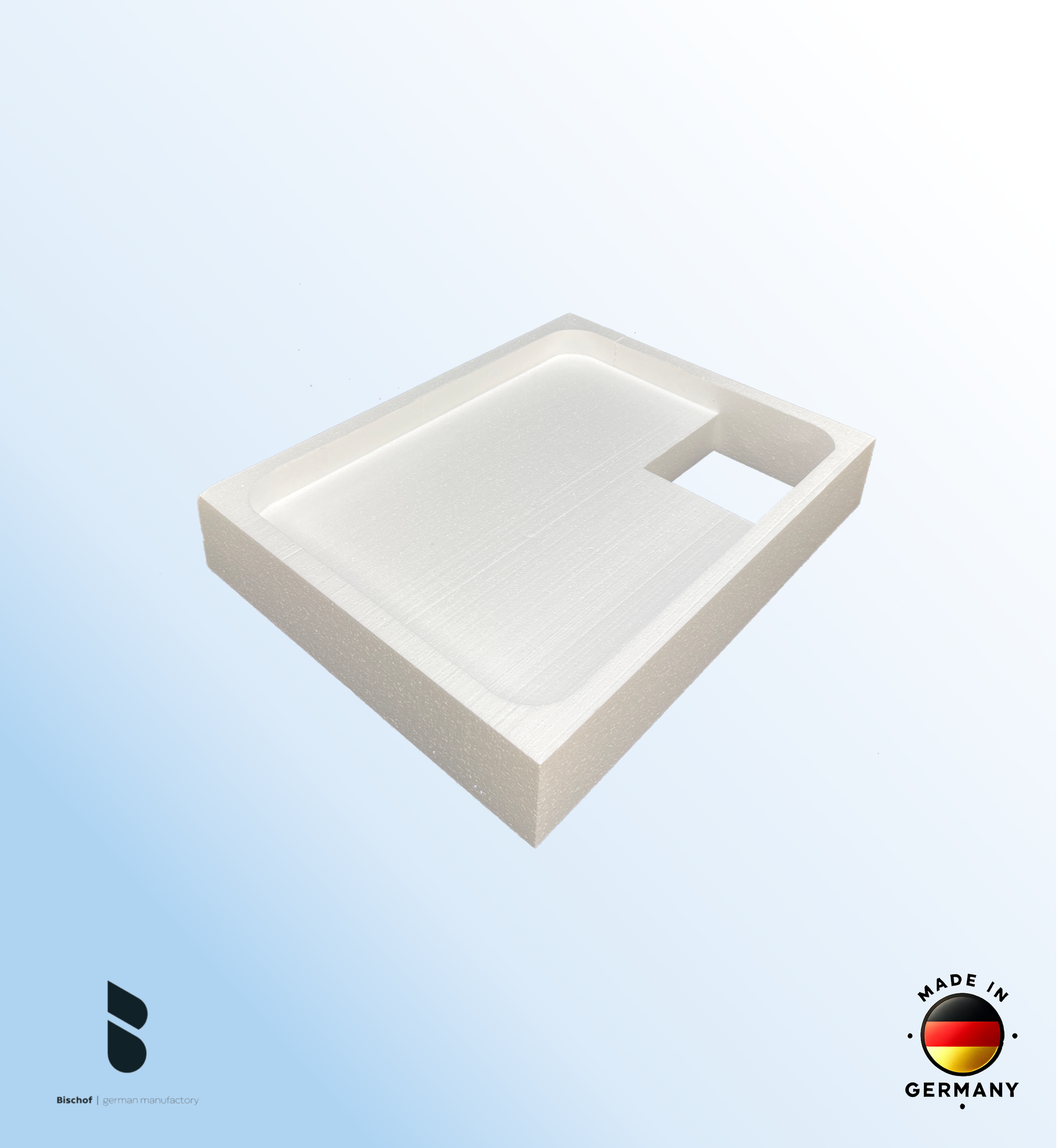 Träger Hamburg 90x70cm weiß, Höhe 14cm rechts