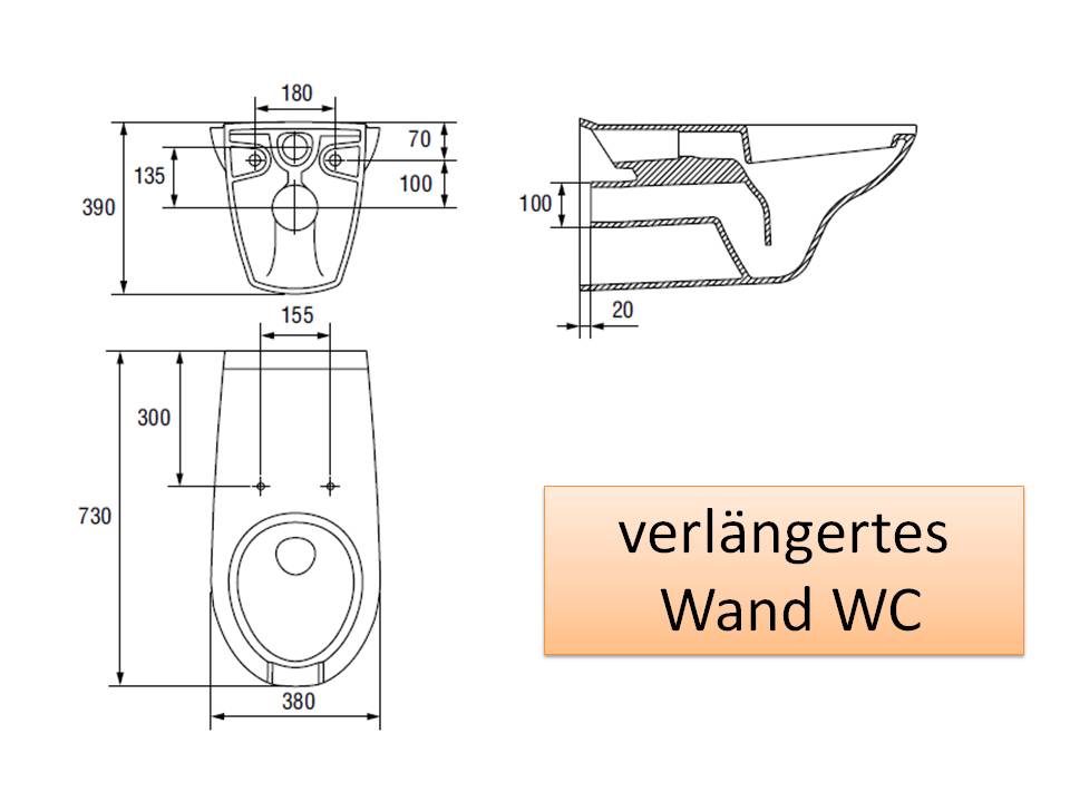 Wand WC Behinderte weiß, spülrandlos, incl. CLEAN PRO Beschichtung