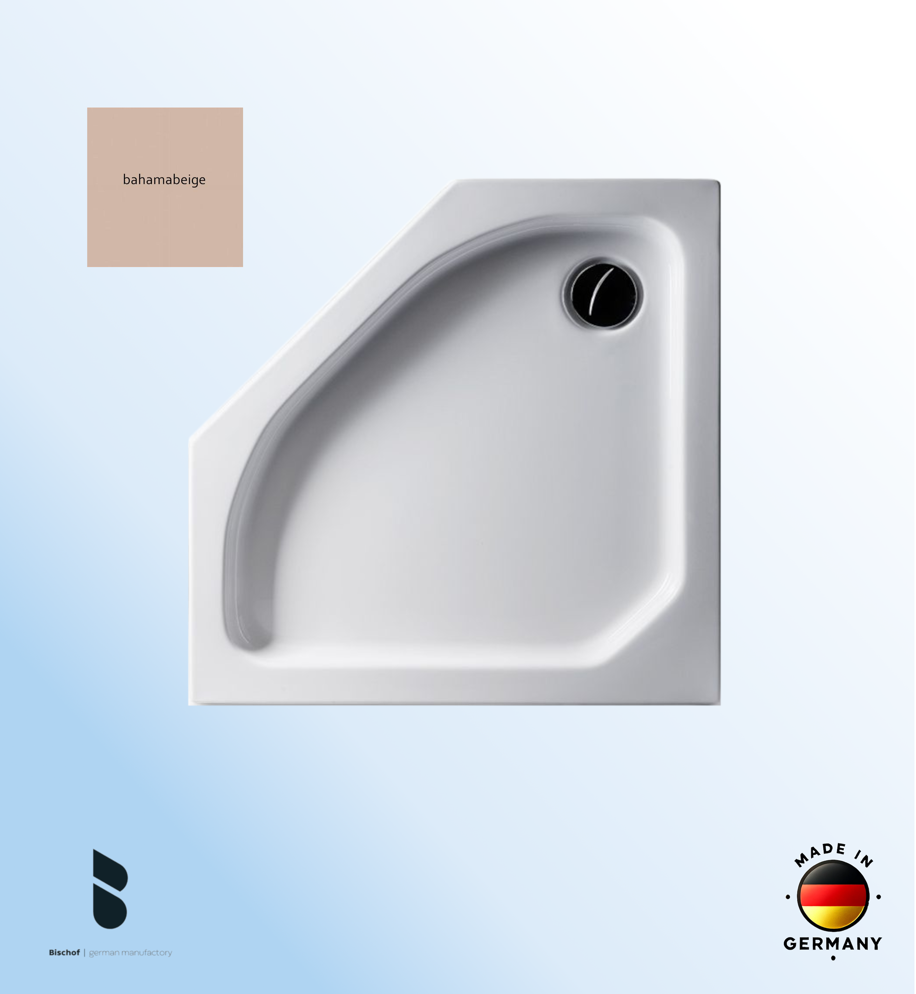 Duschwanne Emden 90x90x6,5cm bahamabeige fünfeck