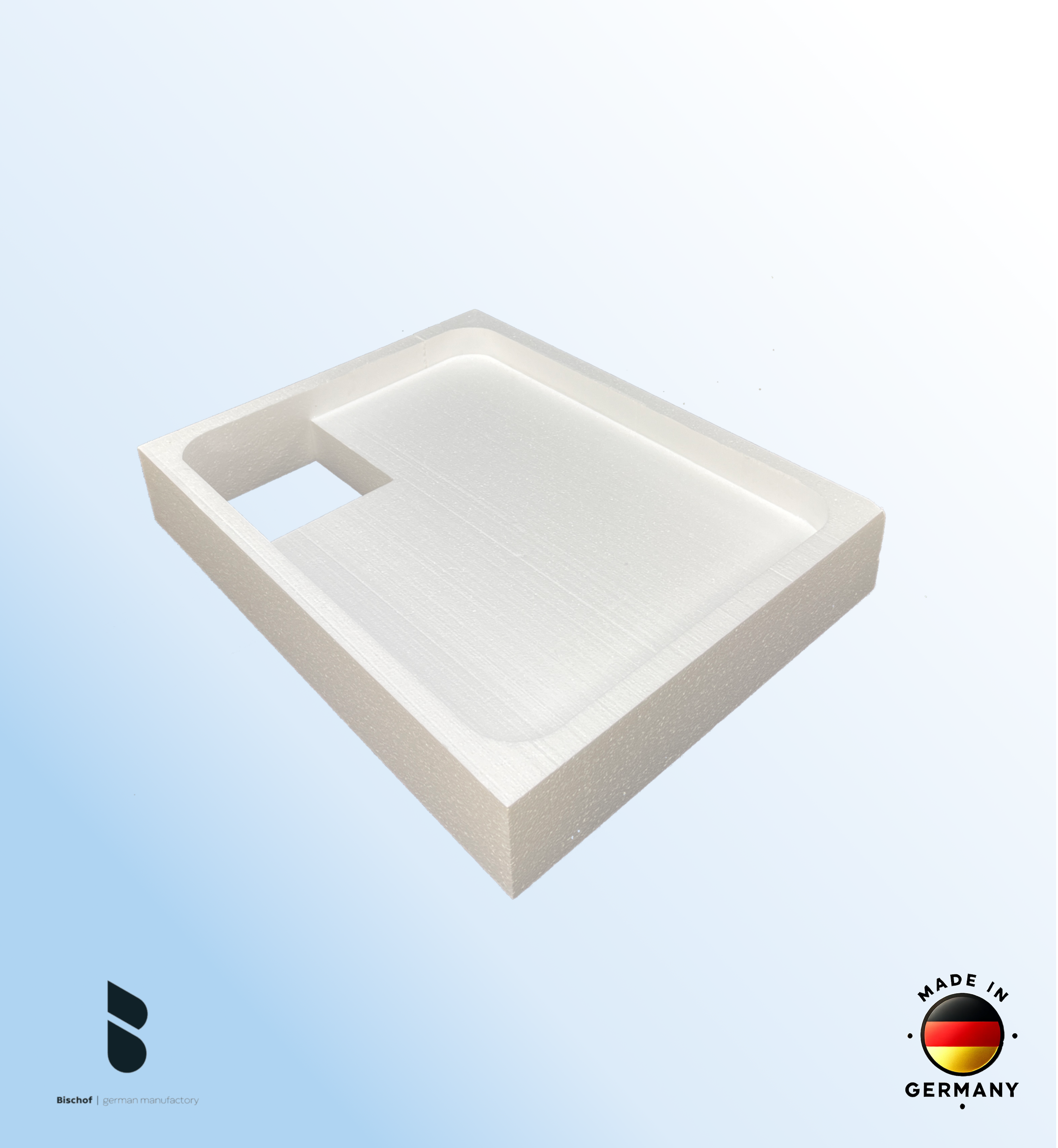 Träger Hamburg 120x70cm weiß, Höhe 14cm links