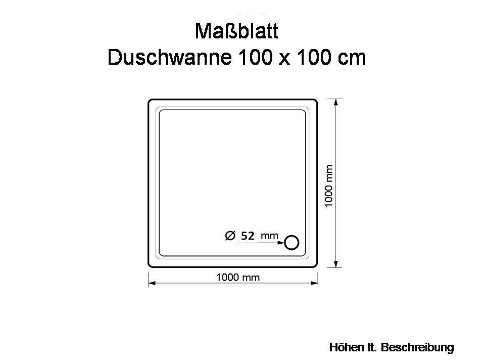 Duschwanne Köln 100x100x15cm, weiß