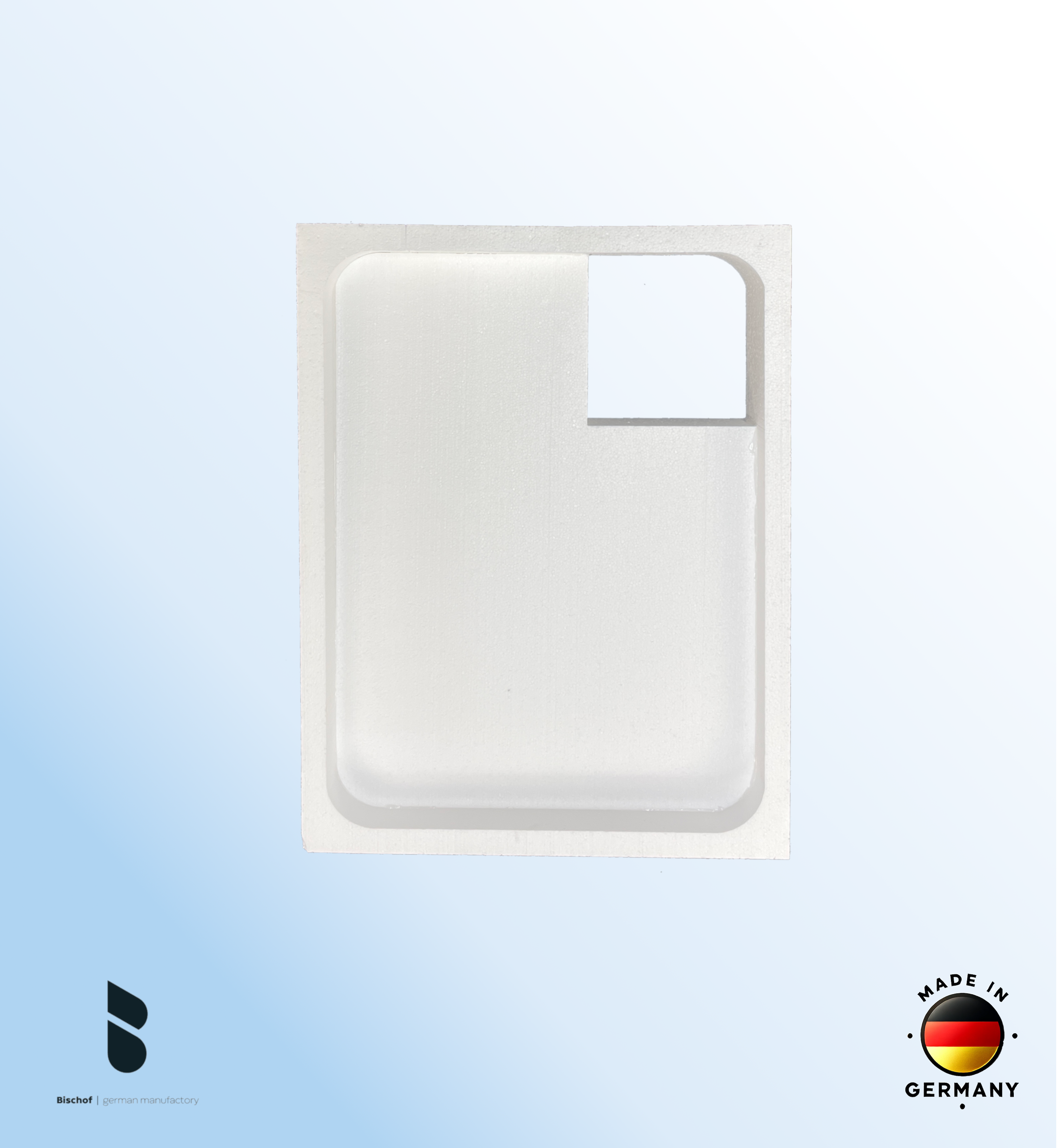 KOMPLETT-PAKET: Duschwanne 110 x 90 cm Farbe: PERGAMON superflach 2,5 cm Acryl + Styroporträger/Wannenträger + Ablaufgarnitur chrom DN 90