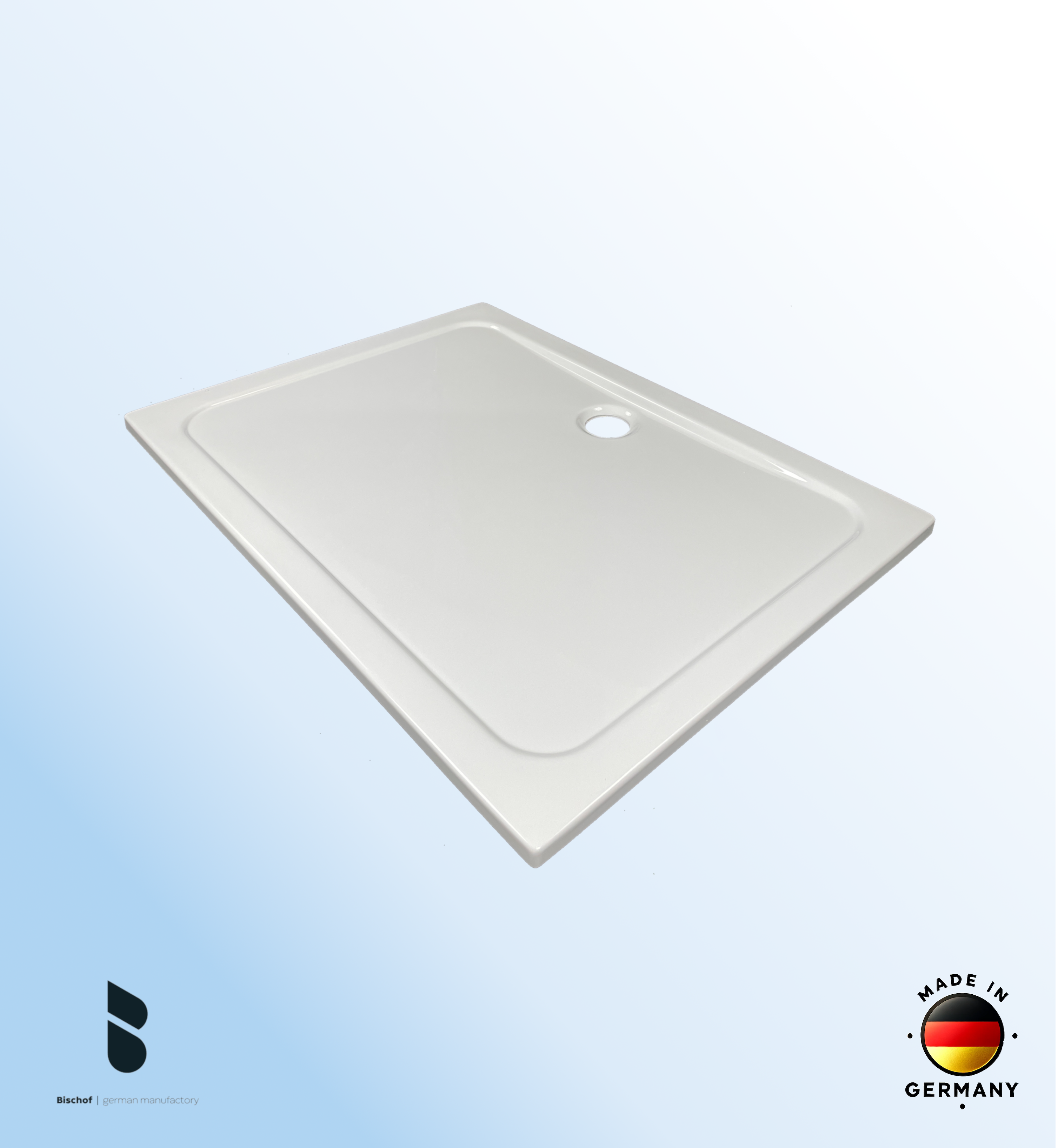 Duschwanne Hamburg 120x75x3,5 weiß mit EPS Boden