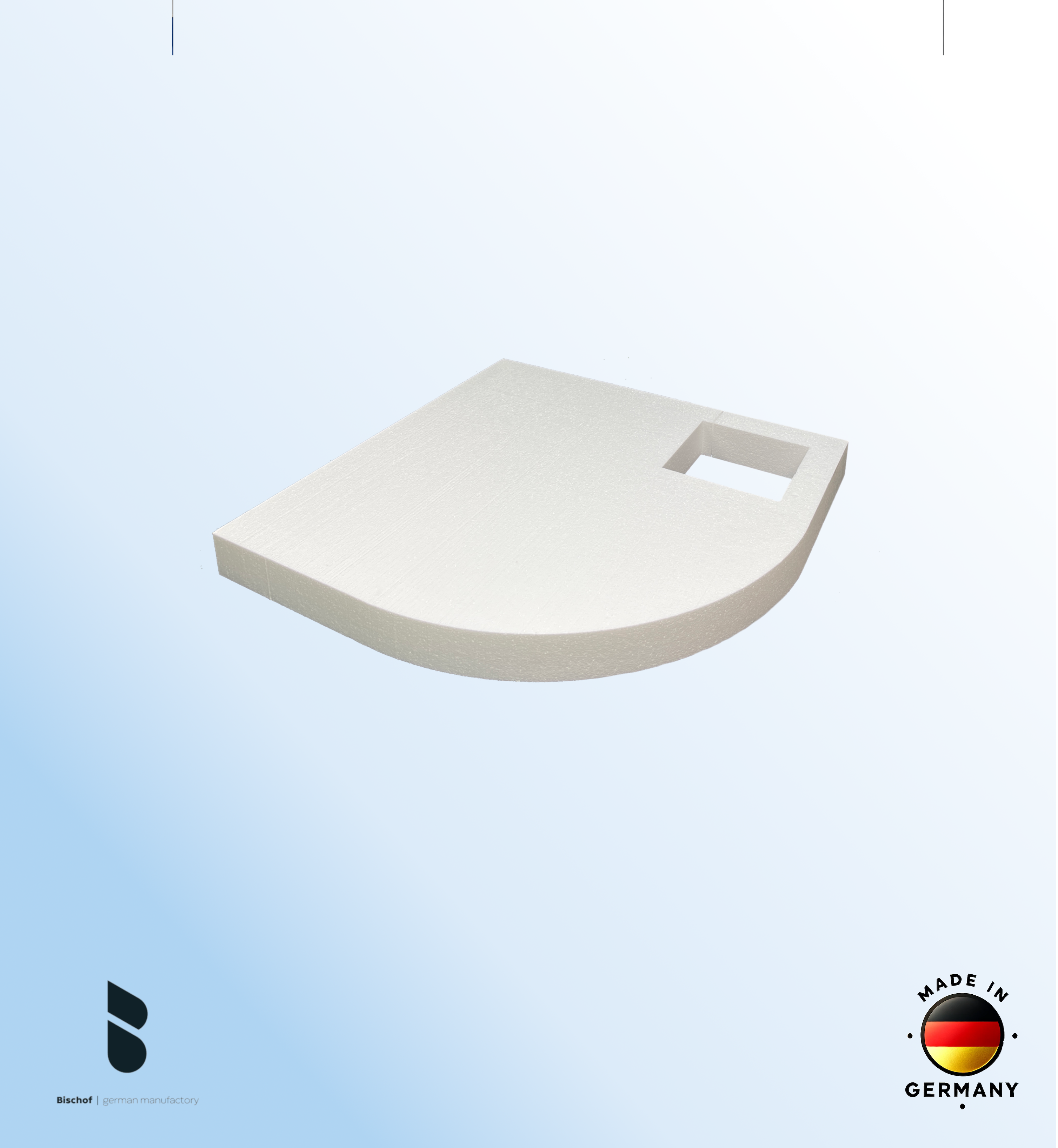 EPS - Träger Stuttgart 80x80cm, Radius 50, Höhe 8,5cm EPS-Block