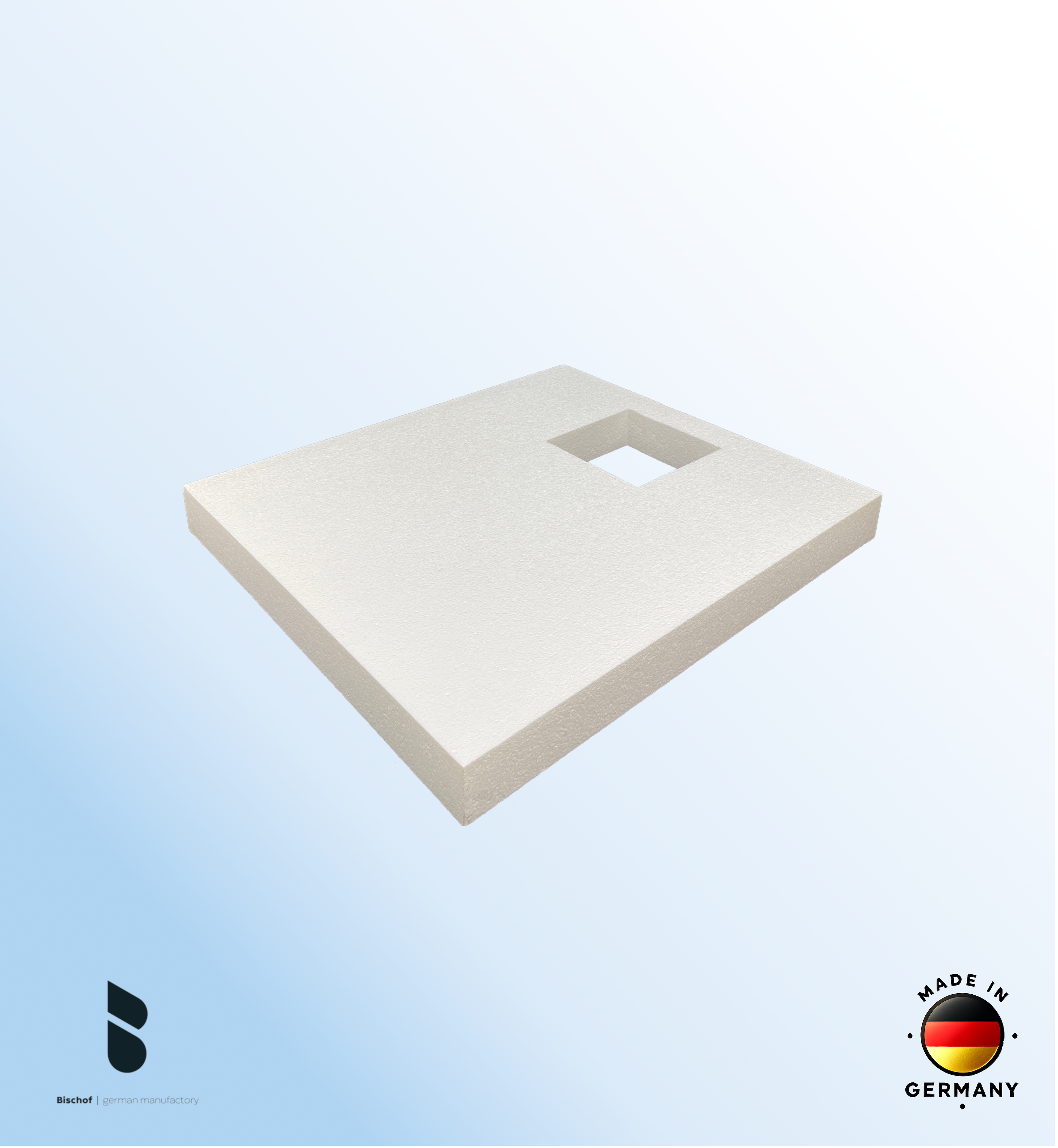 EPS -Träger Hamburg 90x80cm weiß, Höhe 8,5cm EPS-Block