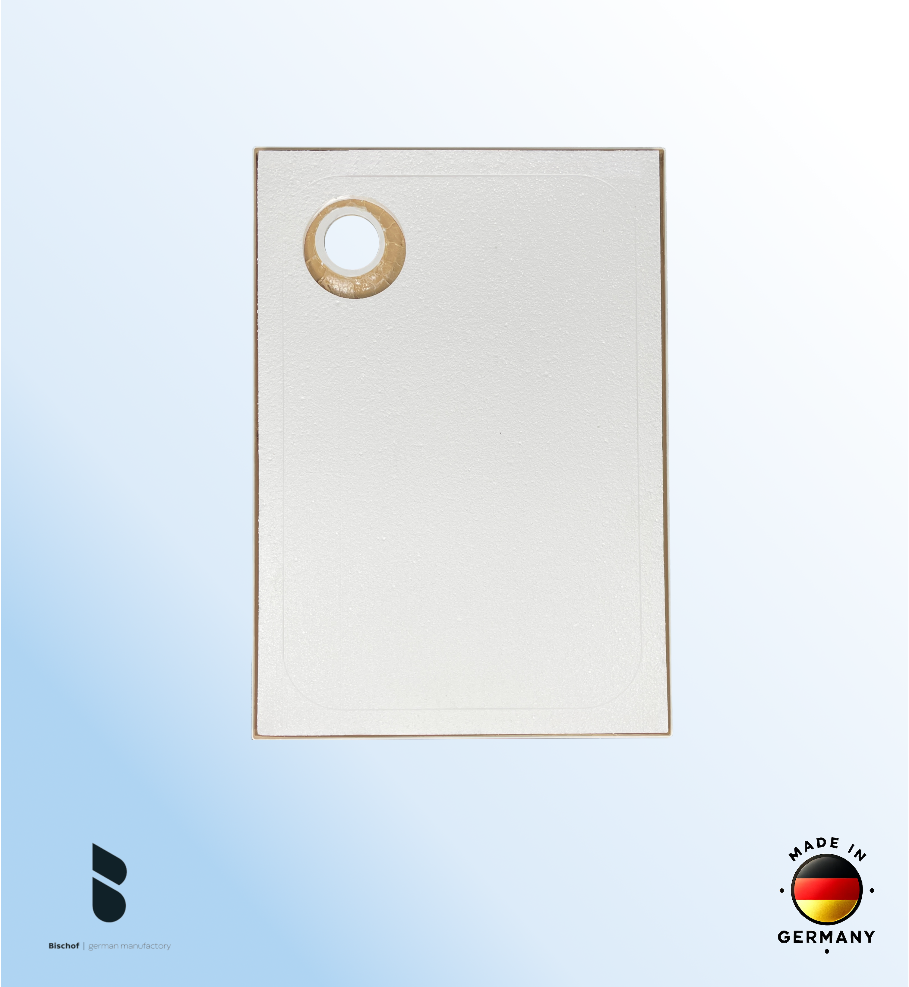 KOMPLETT-PAKET: Duschwanne 100 x 75 cm superflach 2,5 cm weiß Dusche mit GERADER UNTERSEITE Acryl + Styroporträger/Wannenträger + Ablaufgarnitur chrom DN 90