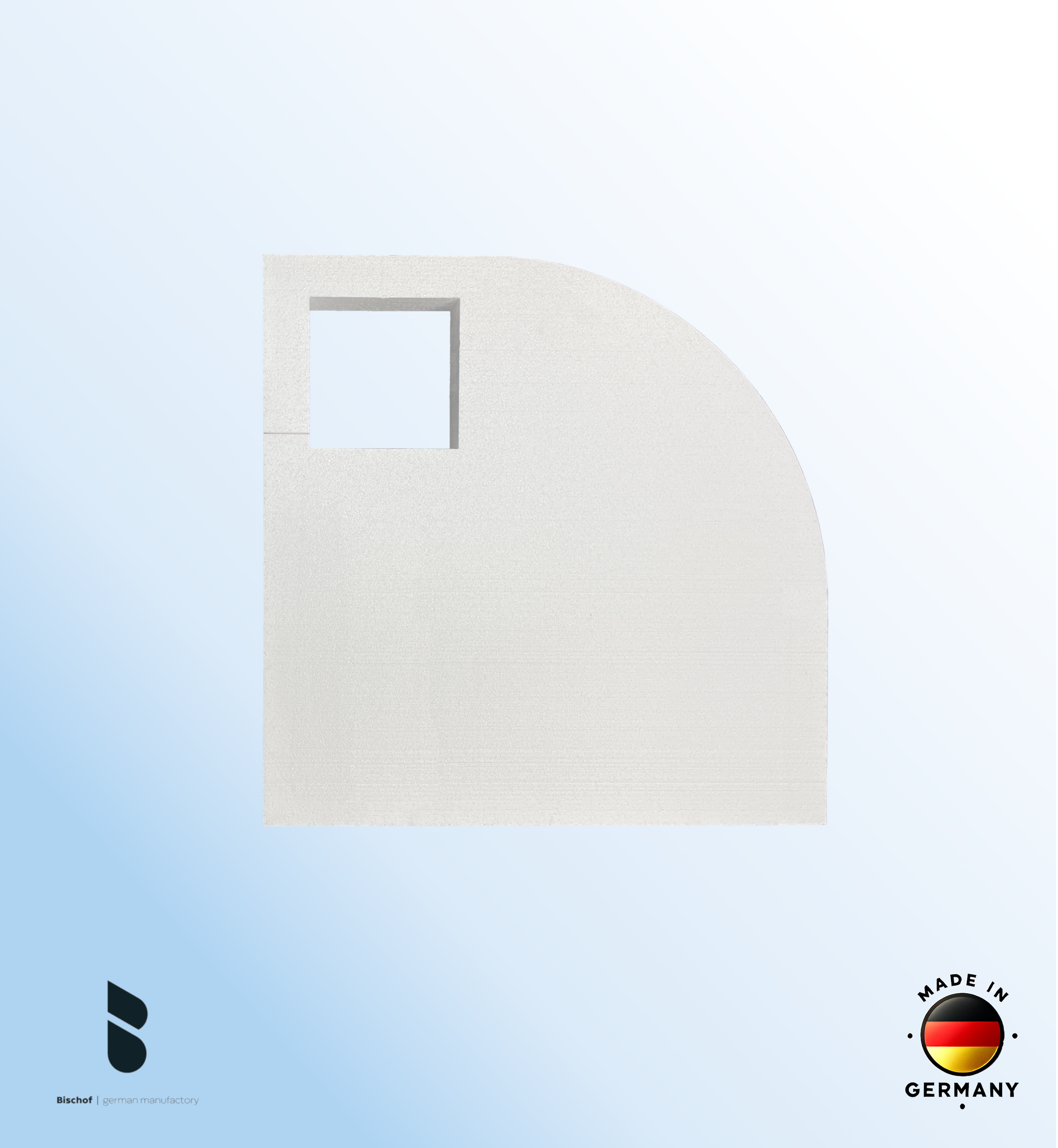 EPS - Träger Stuttgart 90x90cm, Radius 55, Höhe 8,5cm, EPS-Block