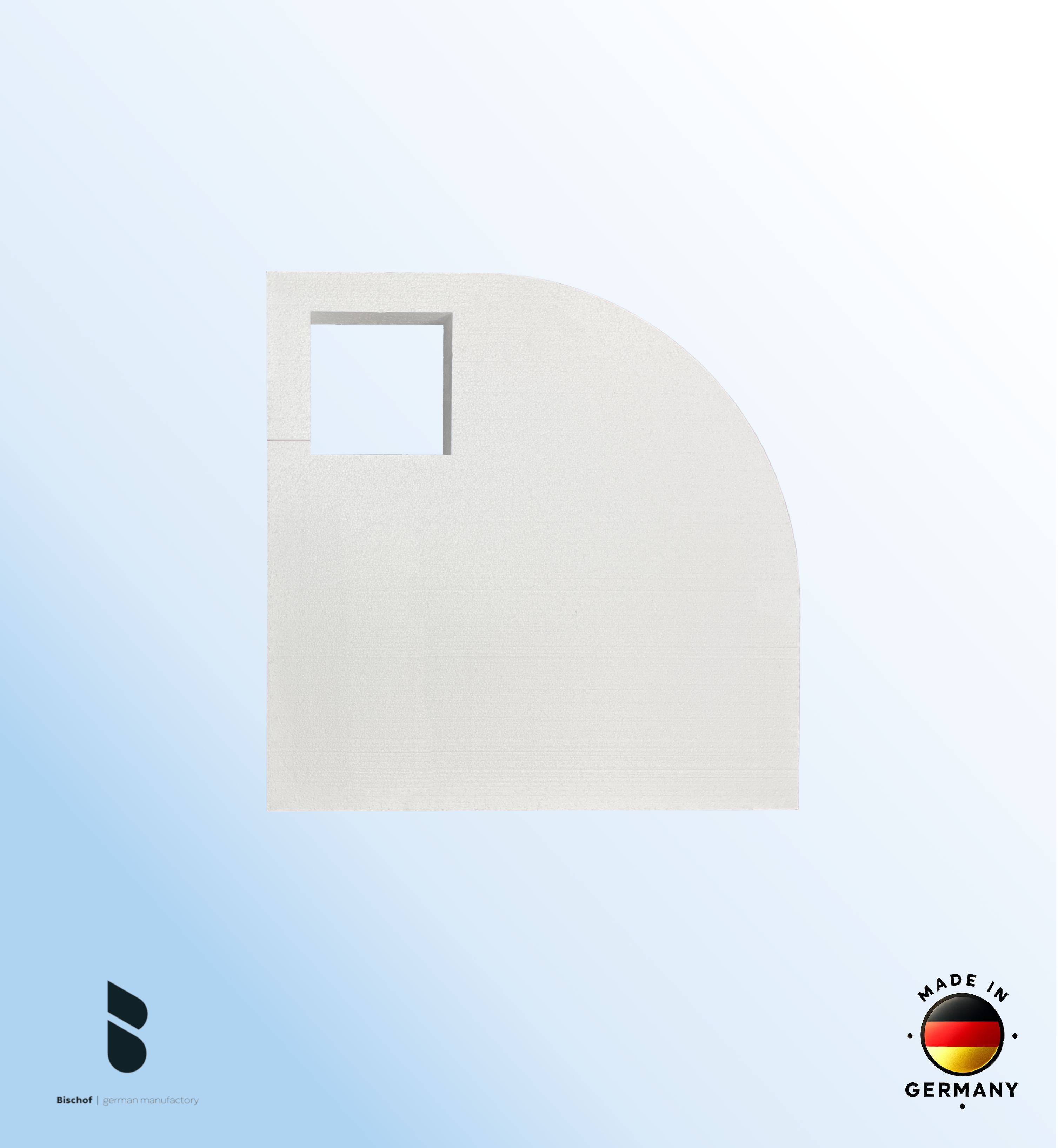 EPS - Träger Stuttgart 80x80cm, Radius 50, Höhe 8,5cm EPS-Block