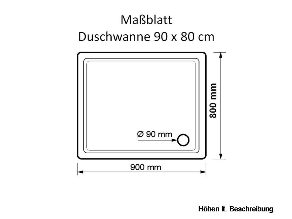 Duschwanne Hamburg 90x80x2,5cm bahamabeige