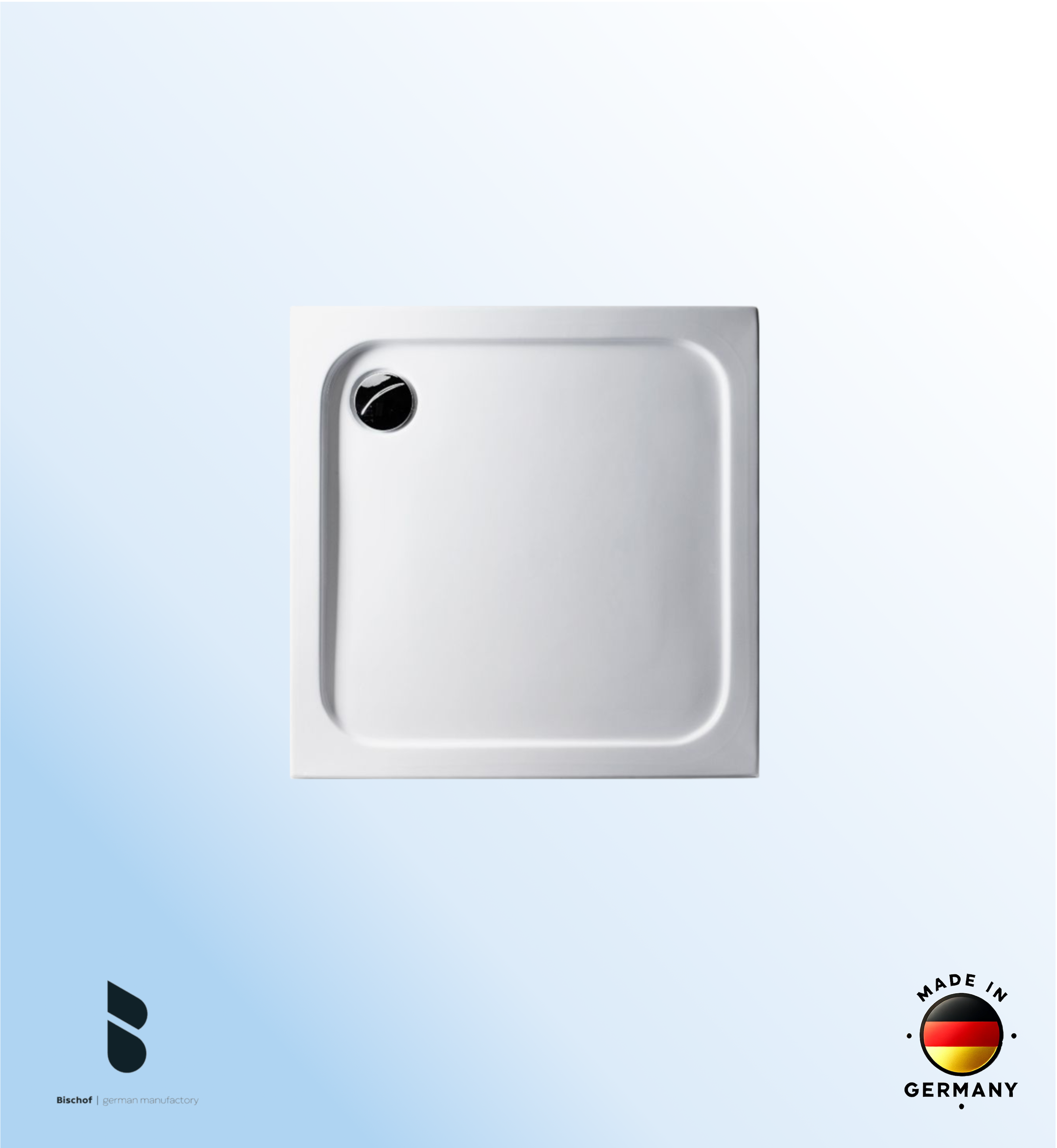 Duschwanne Hamburg 80x80x2,5cm weiß mit EPS Boden