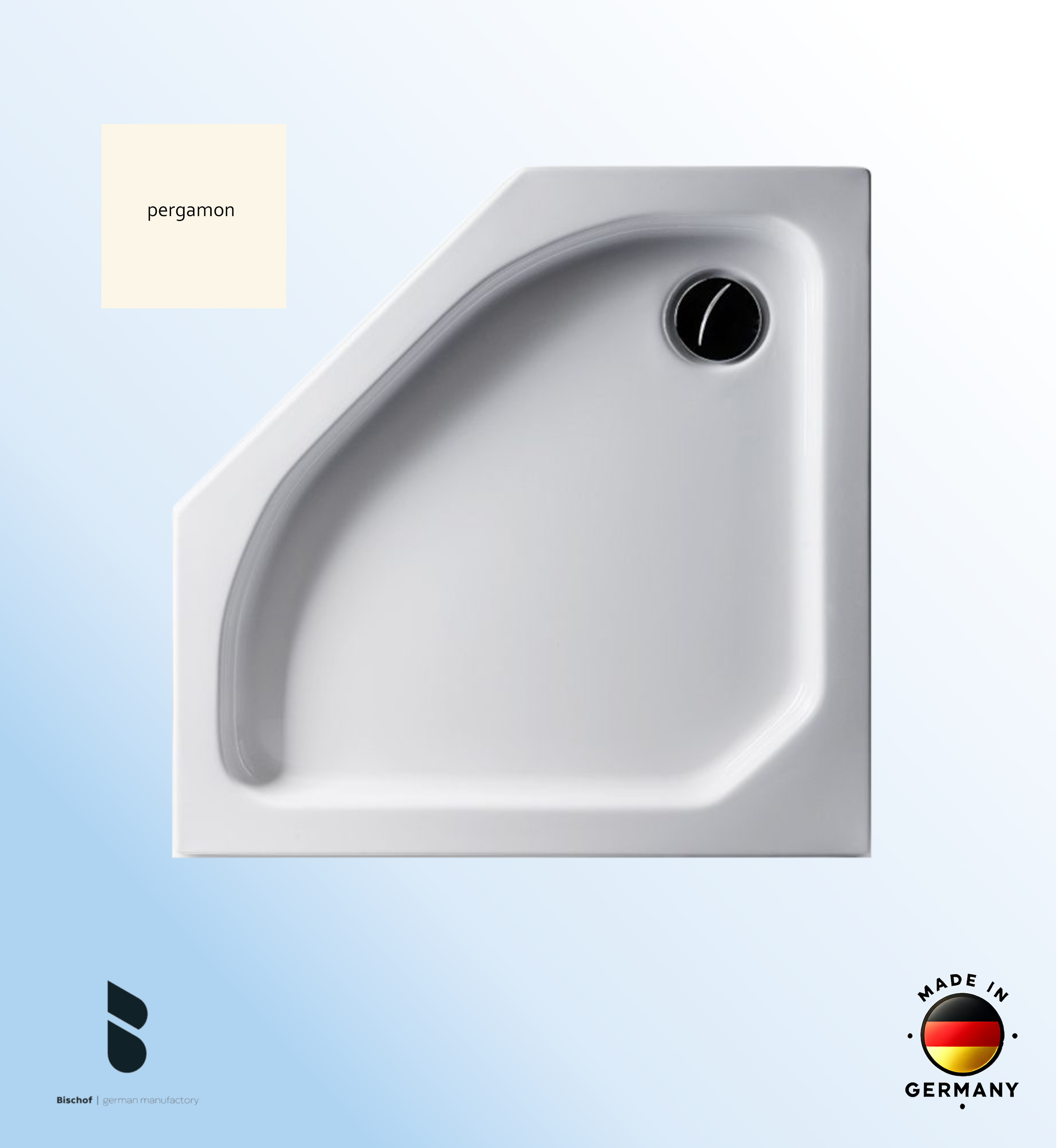 Duschwanne Emden 100x100x6,5cm pergamon fünfeck