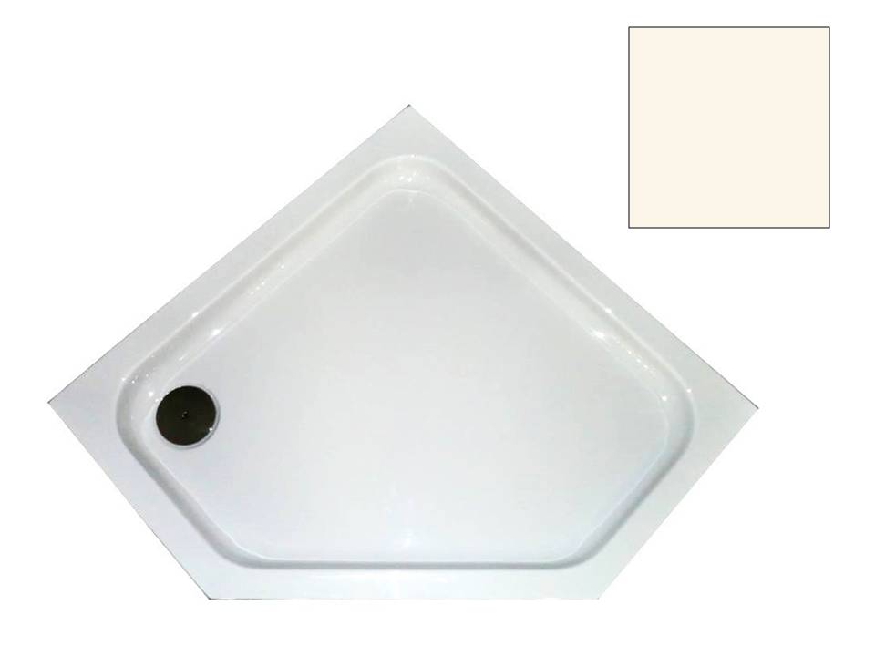Duschwanne Halle 90x90x2,5cm, pergamon, fünfeck