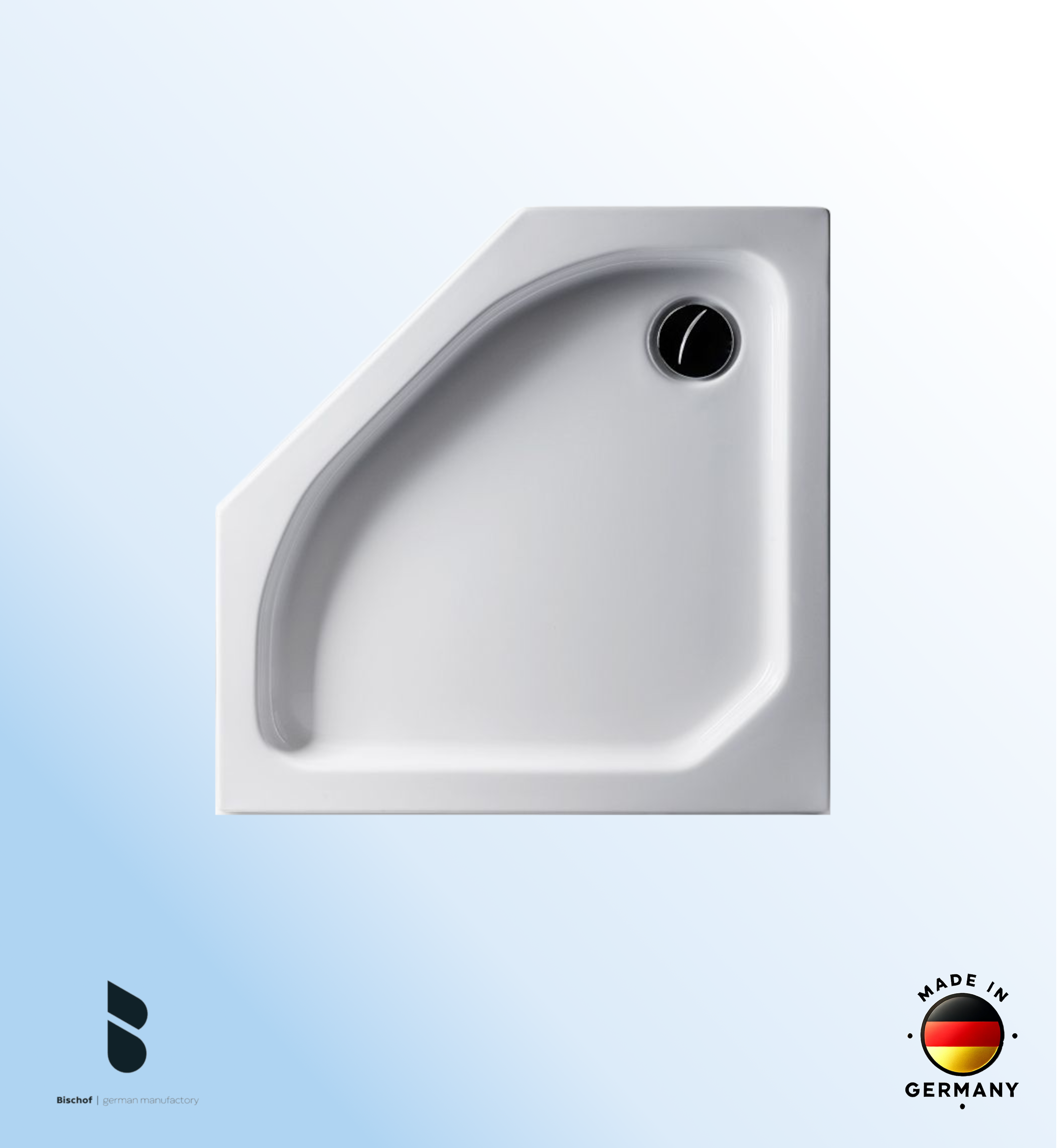 Duschwanne Emden 90x90x6,5cm weiß fünfeck