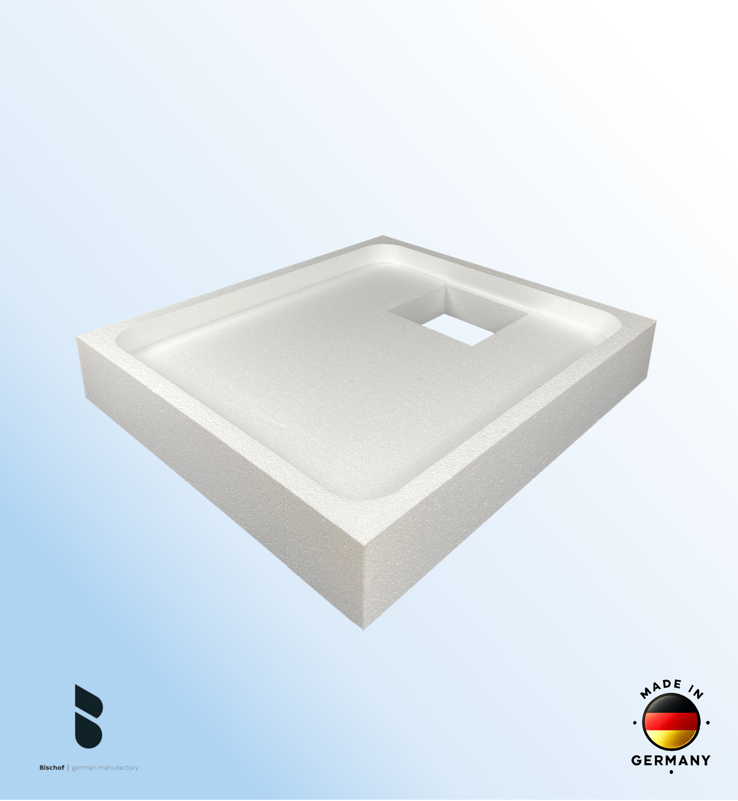 Träger Hamburg 90x80cm weiß, Höhe 14cm Mitte kurze Seite
