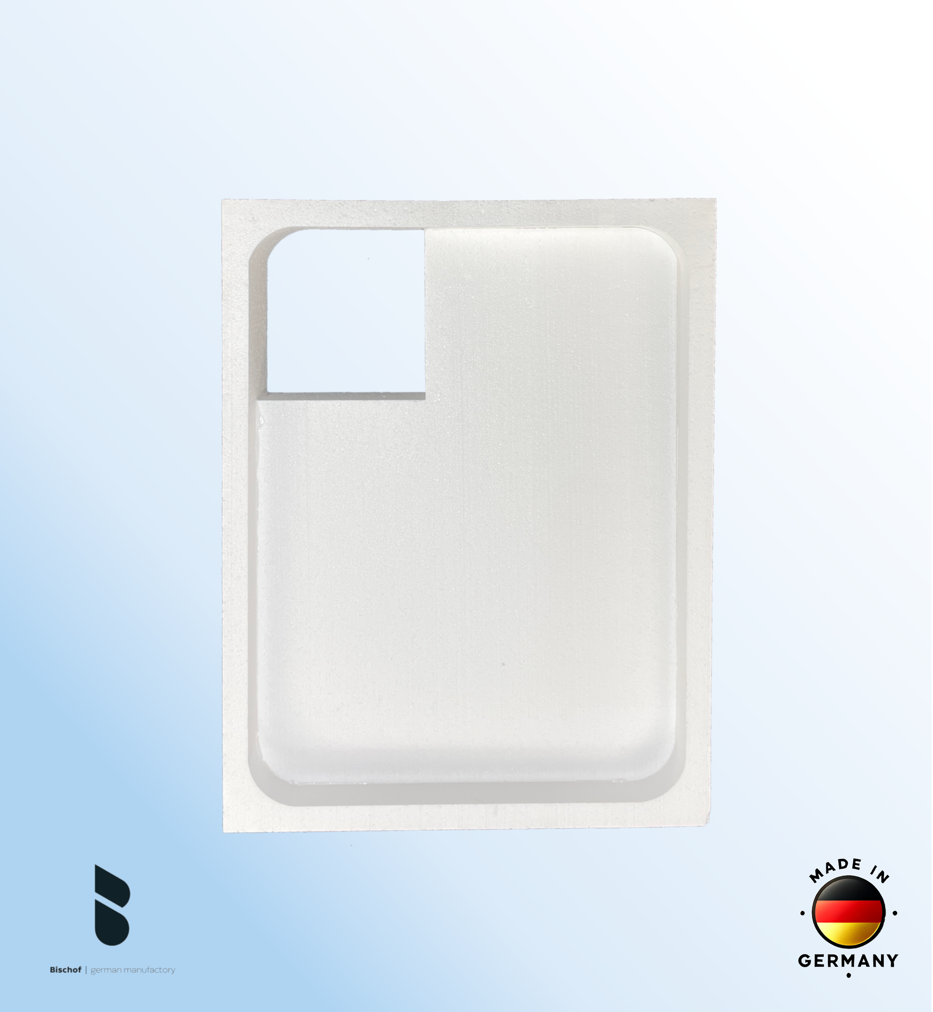 Träger Hamburg 100x80cm weiß, Höhe 14cm links
