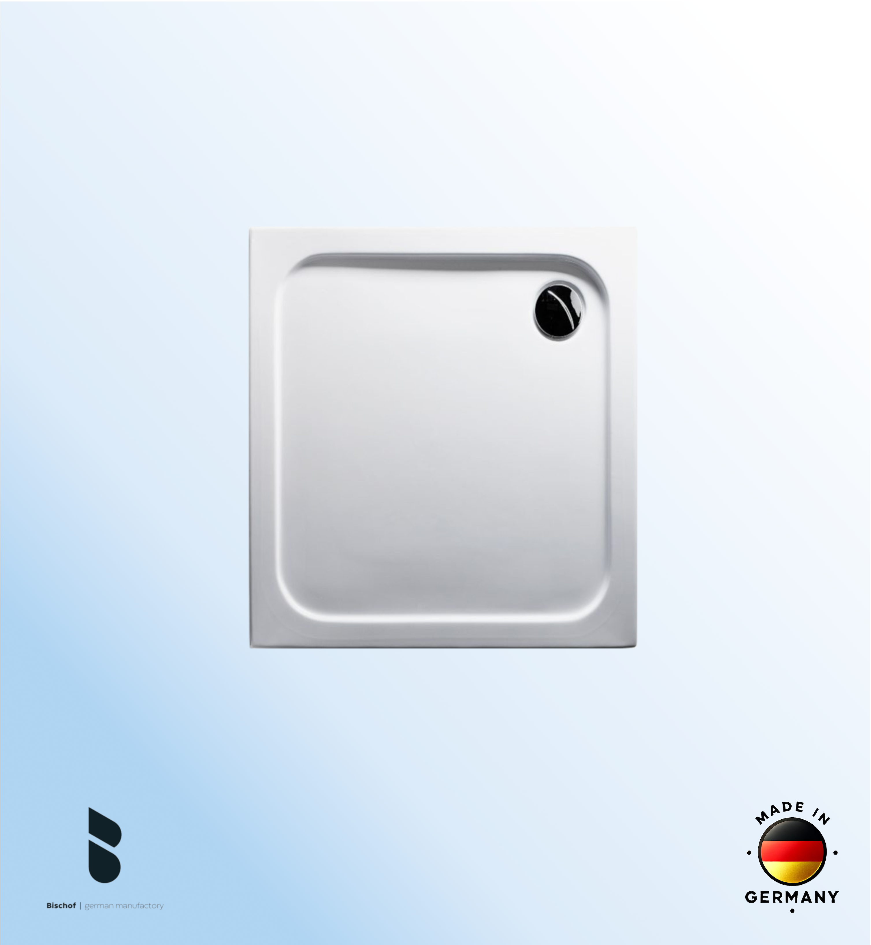 Duschwanne Hamburg 100x90x2,5cm weiß mit EPS Boden