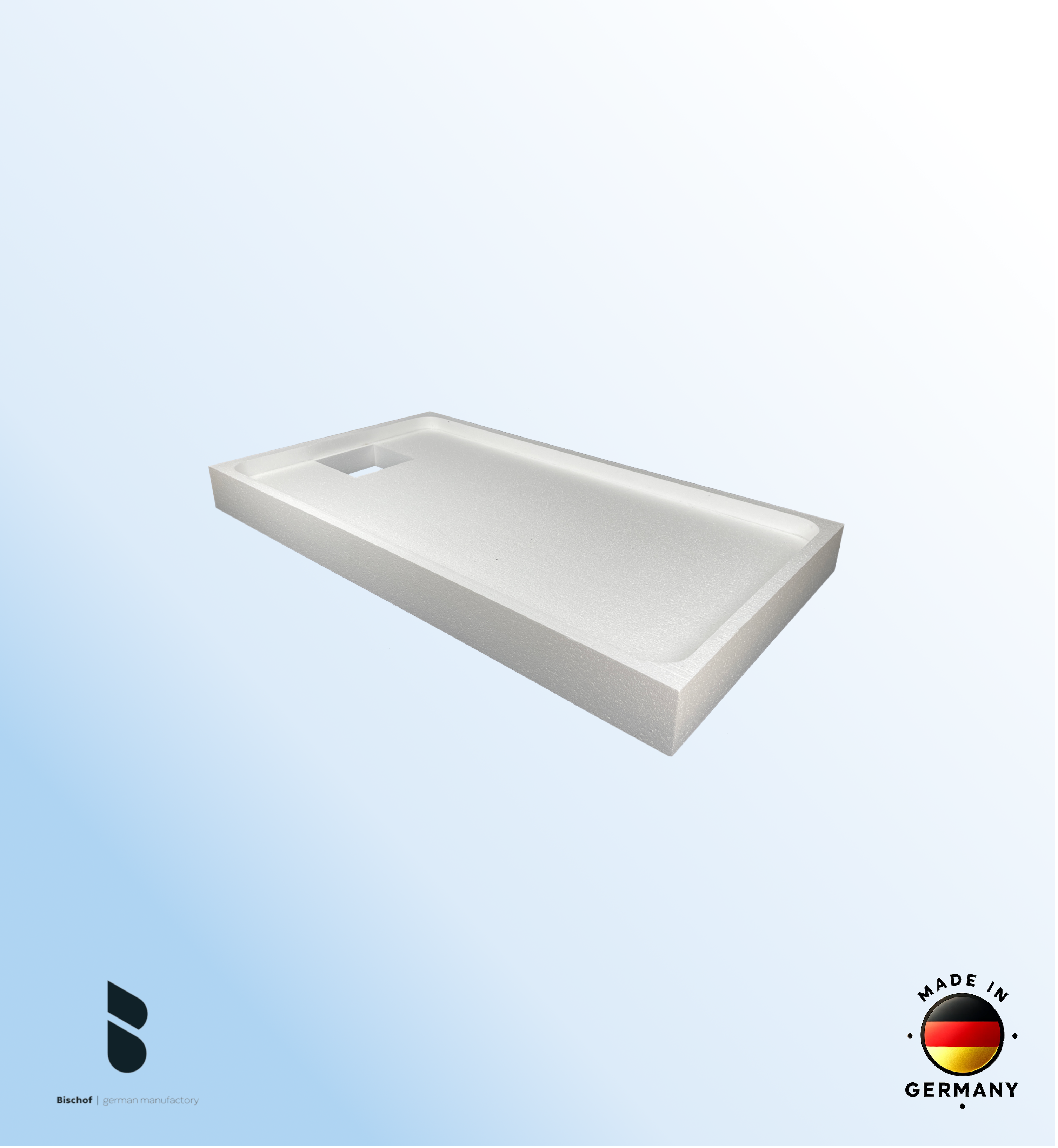 Träger Hamburg 140x90cm weiß, Höhe 14cm Mitte kurze Seite