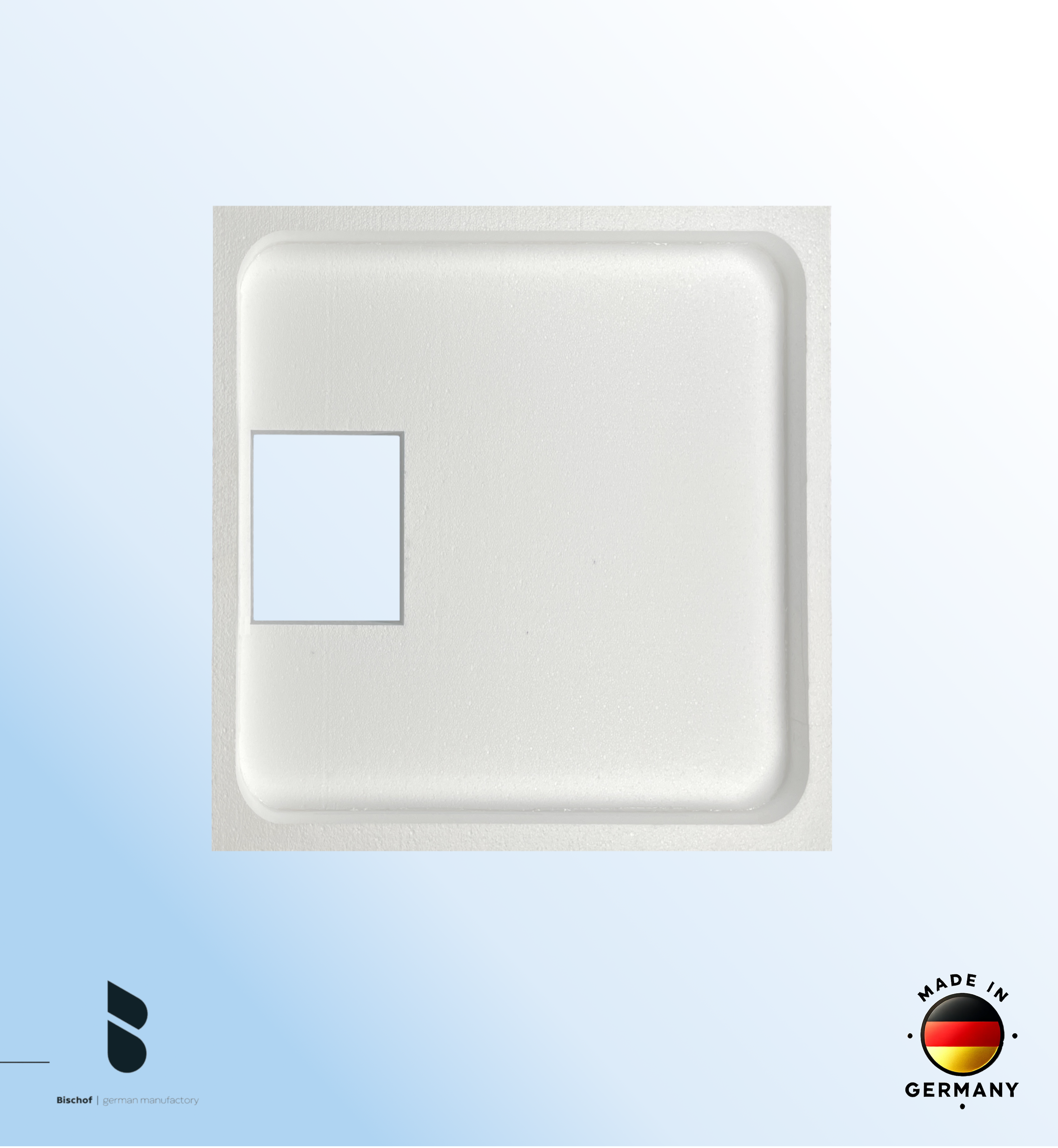 Träger Hamburg 90x70cm weiß, Höhe 14cm Mitte lange Seite