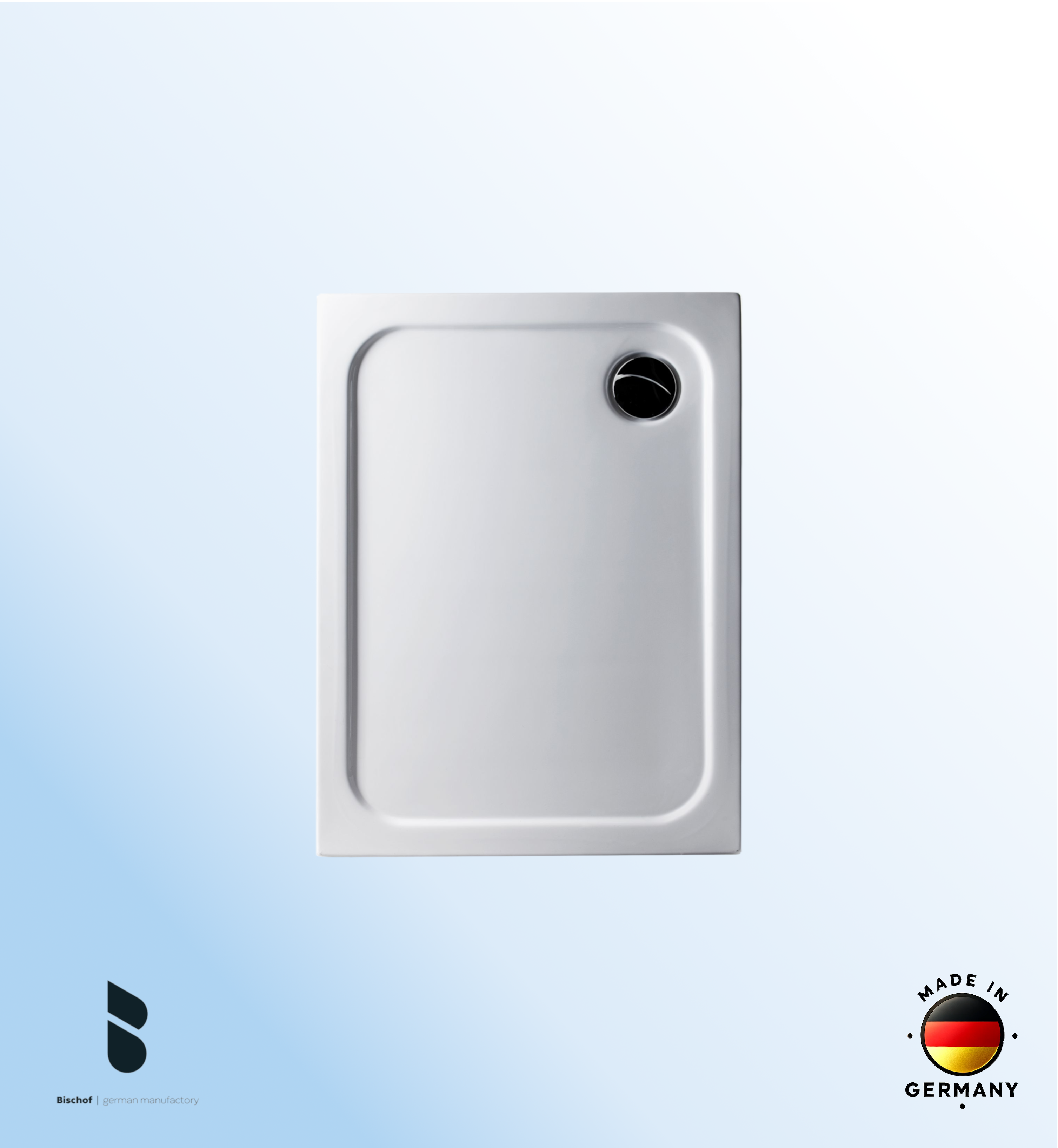 Duschwanne Hamburg 100x75x2,5cm weiß mit EPS Boden