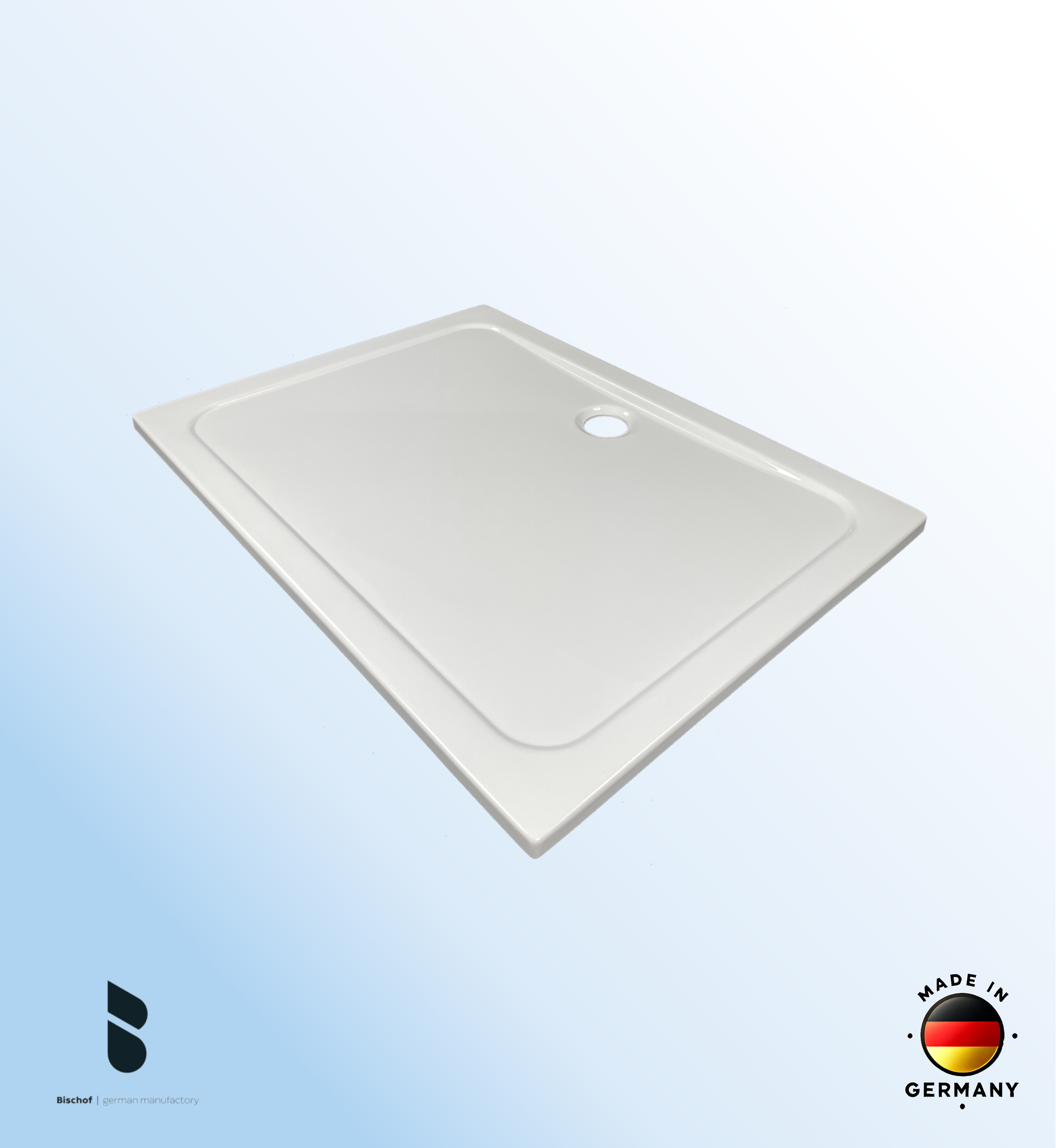 Duschwanne Hamburg 120x70x3,5cm weiß mit EPS Boden