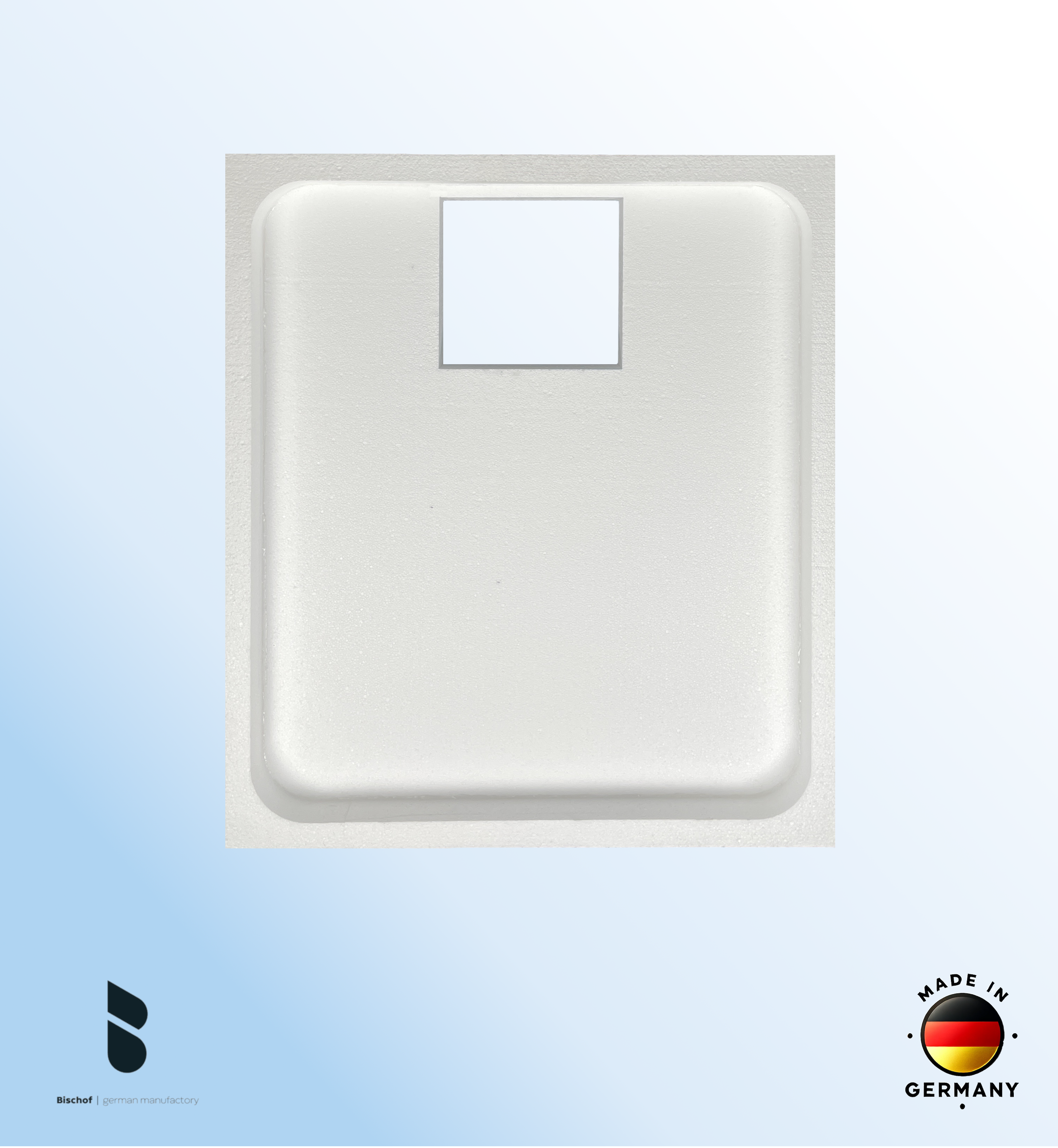 Träger Hamburg 90x80cm weiß, Höhe 14cm Mitte kurze Seite