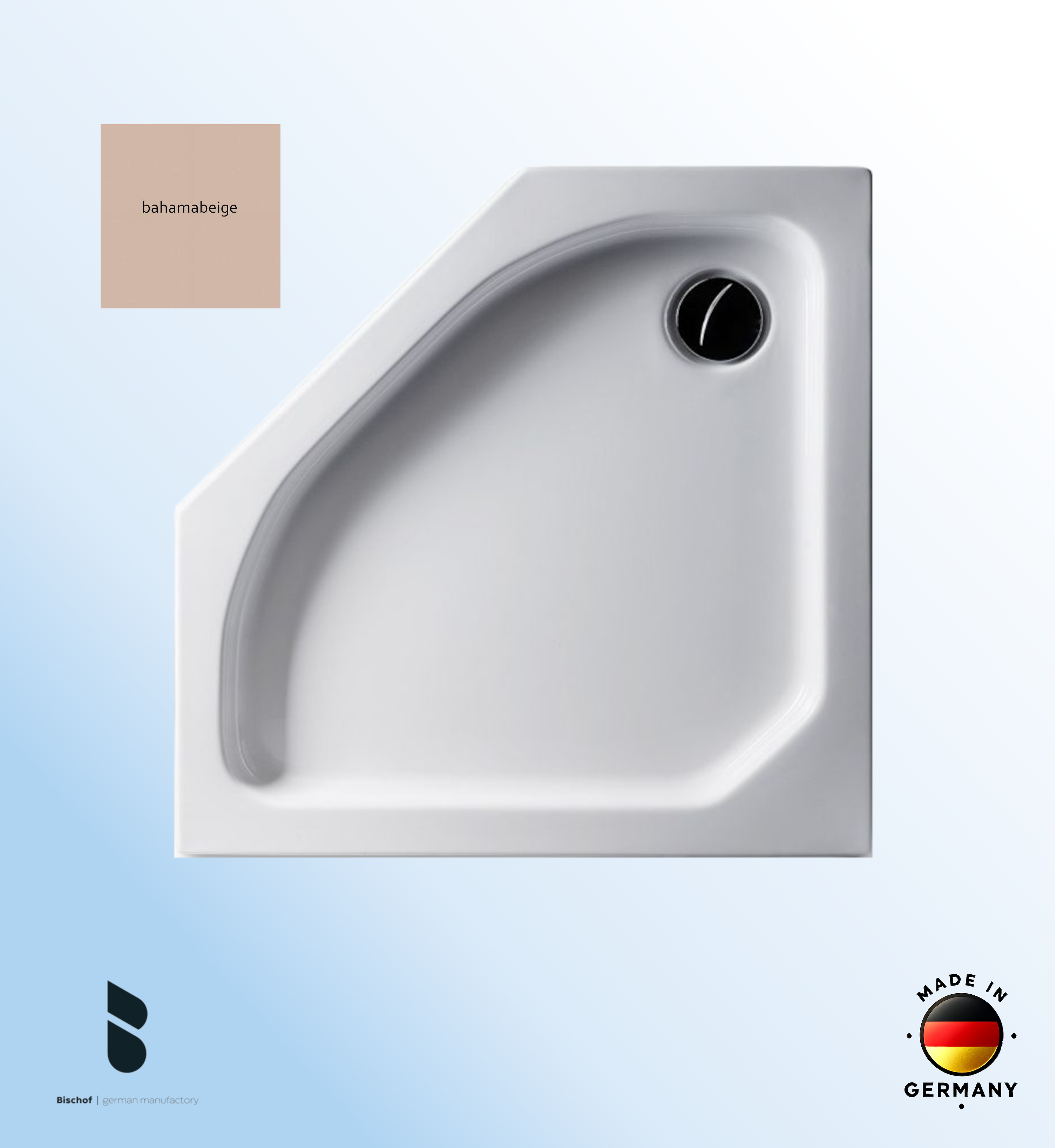 Duschwanne Emden 100x100x6,5cm bahamabeige fünfeck