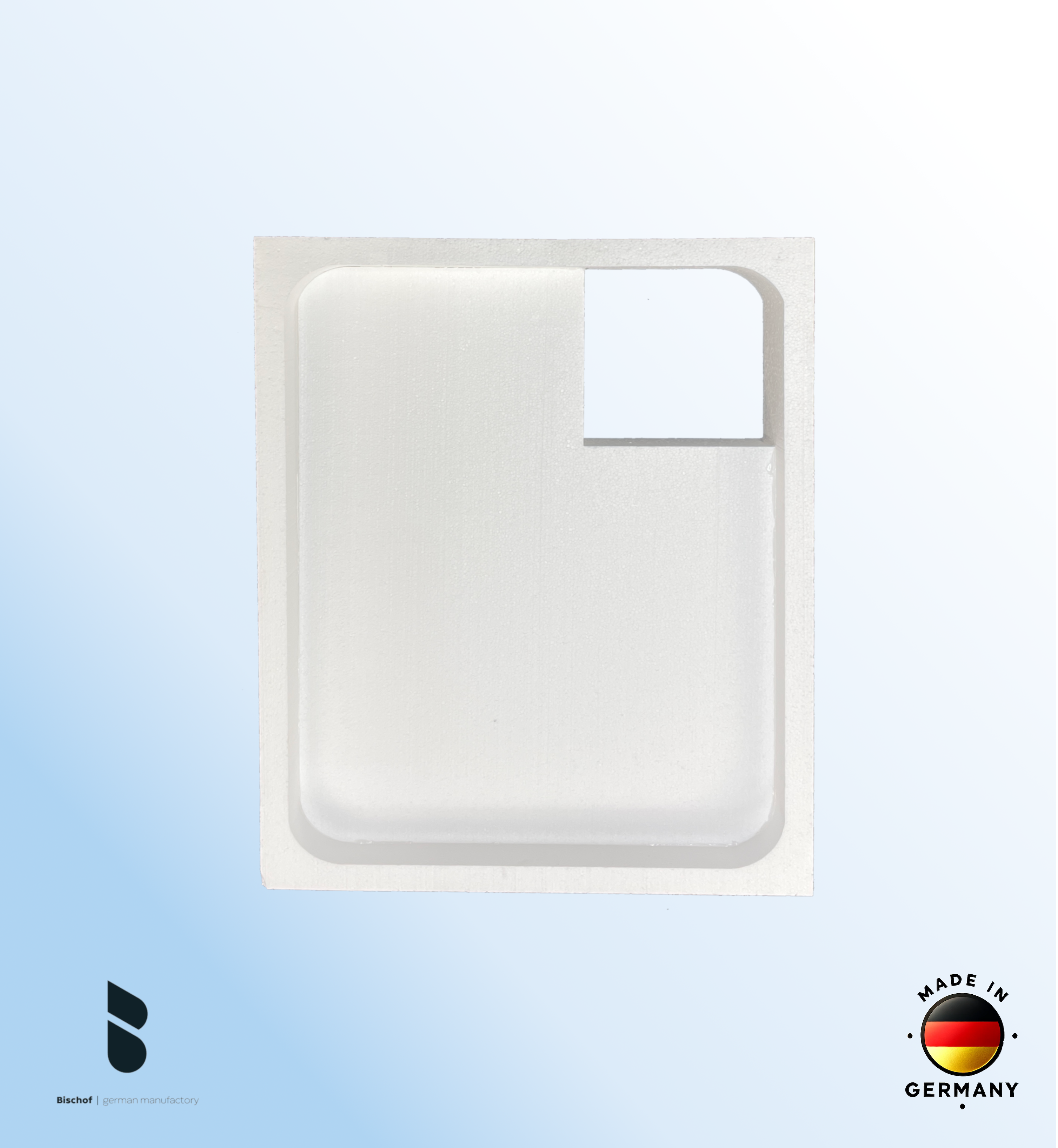 KOMPLETT-PAKET: Duschwanne 90 x 80 cm superflach 2,5 cm weiß Acryl + Styroporträger/Wannenträger + Ablaufgarnitur chrom DN 90 