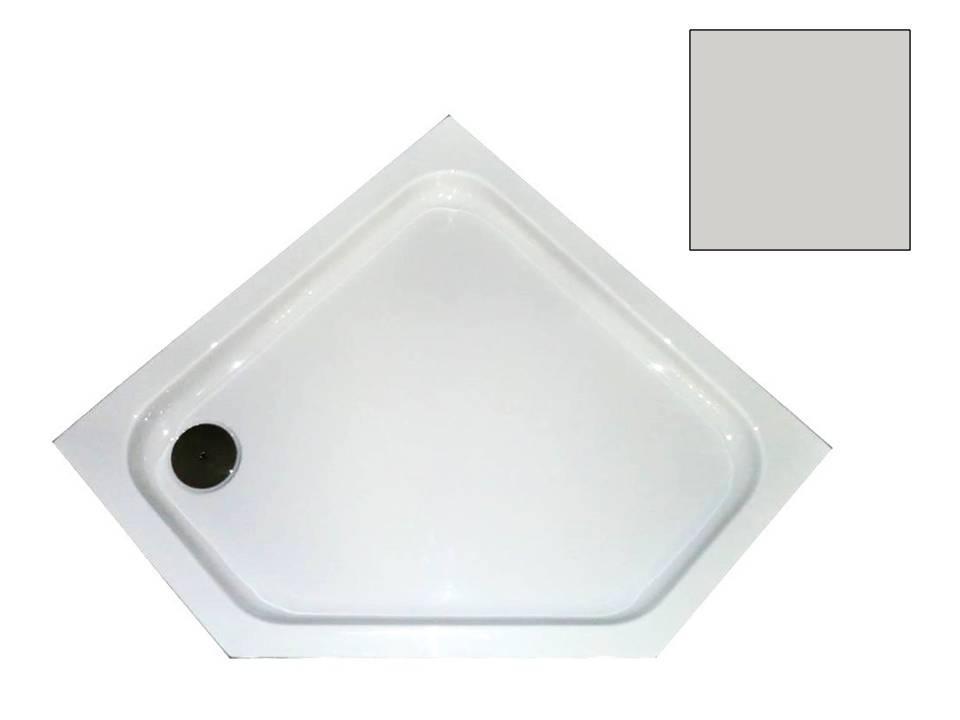 Duschwanne Halle 90x90x2,5cm,  manhattan, fünfeck