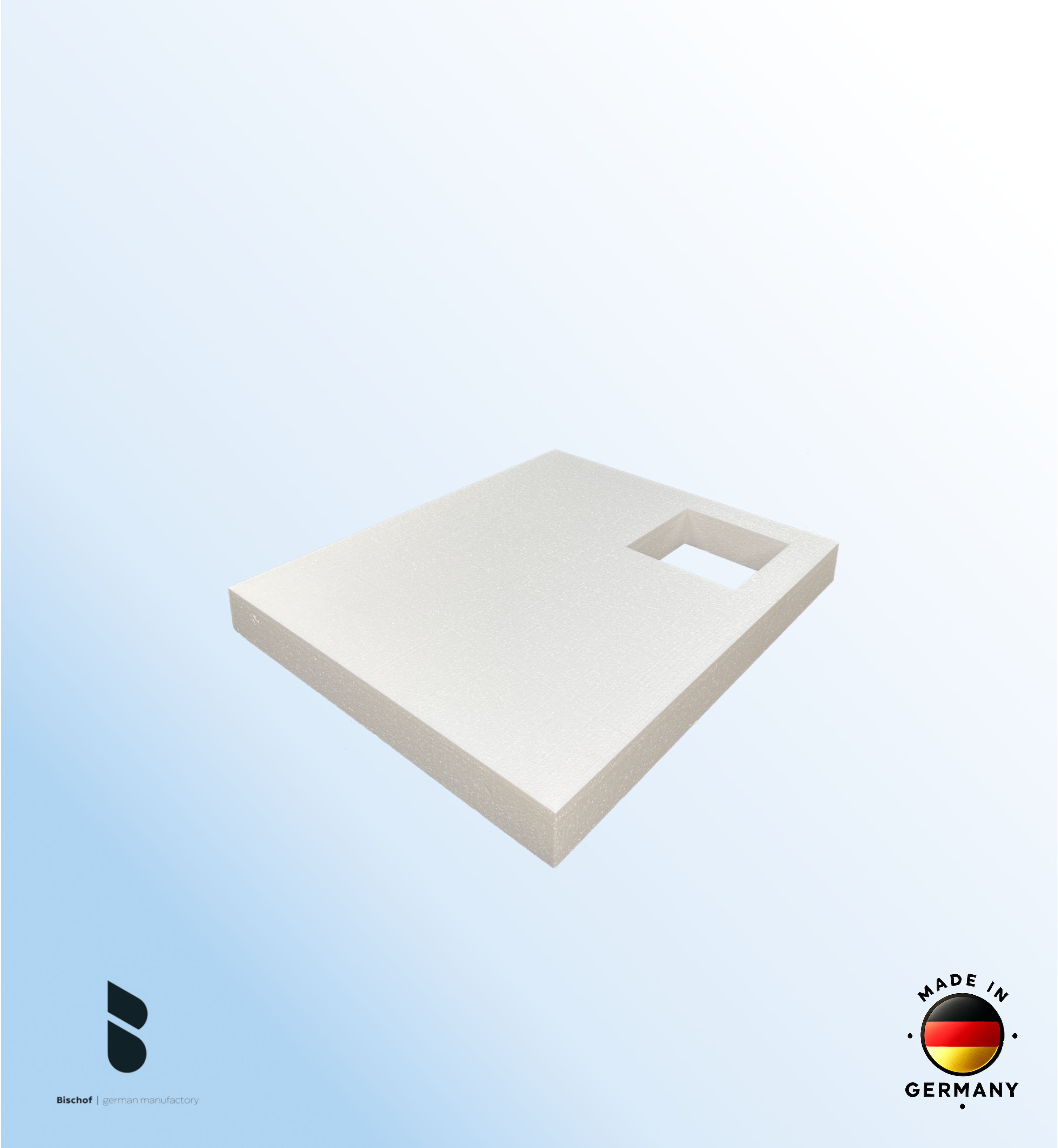 EPS - Träger Hamburg 100x80cm weiß, Höhe 8,5cm EPS Block