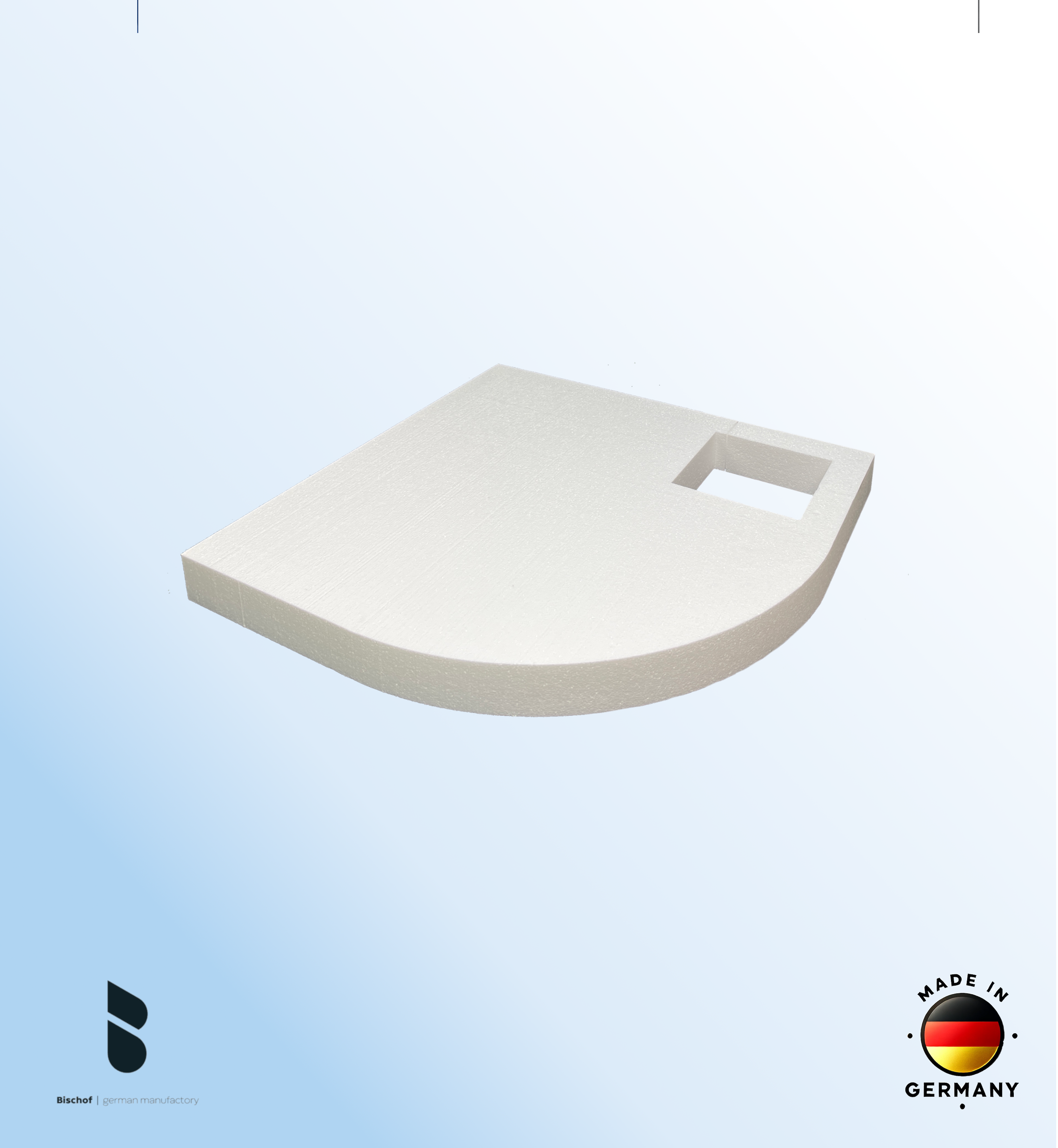 EPS - Träger Stuttgart 90x90cm, Radius 55, Höhe 8,5cm, EPS-Block