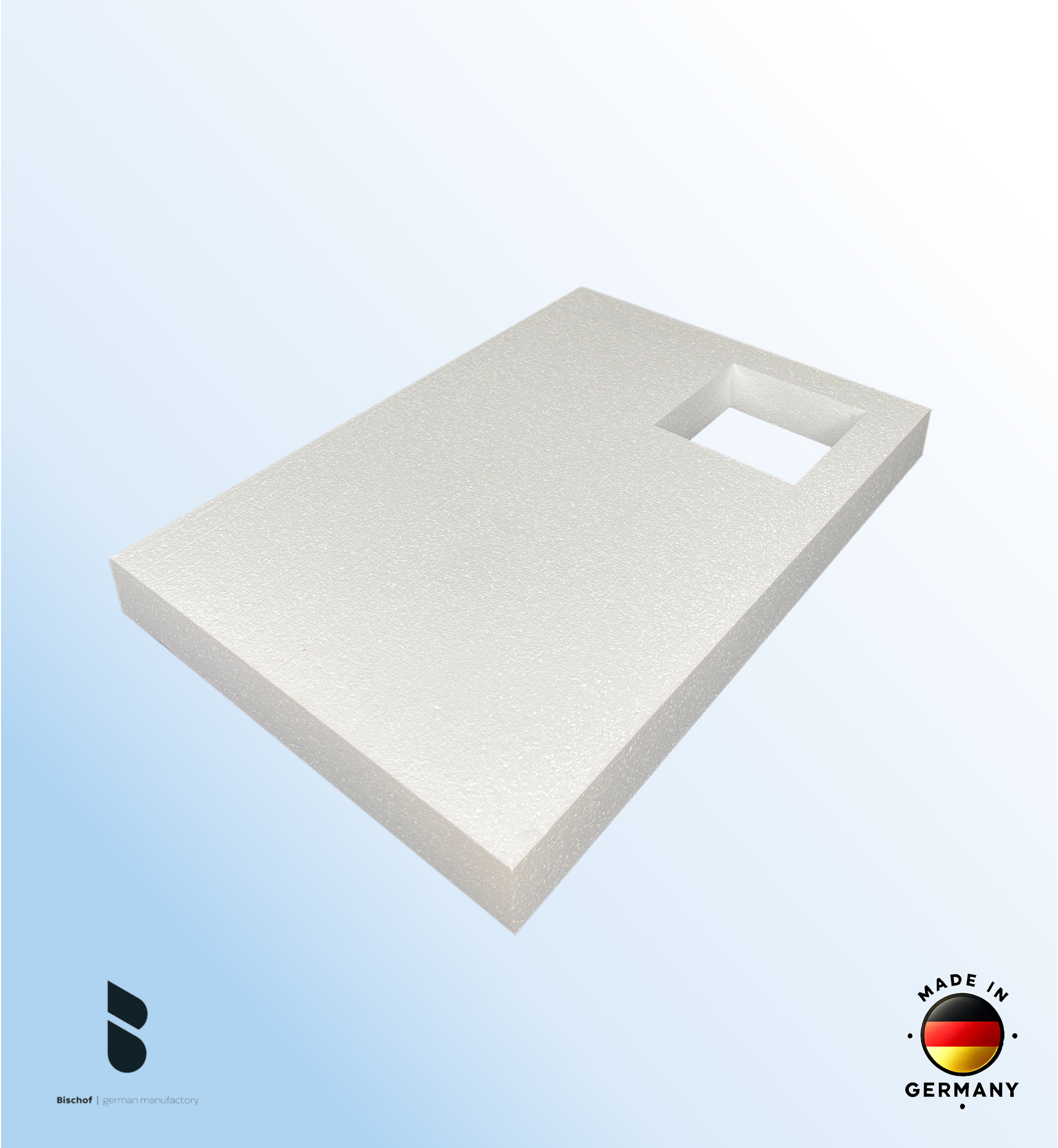 EPS - Träger Hamburg 110x90cm weiß, Höhe 8,5cm EPS-Block