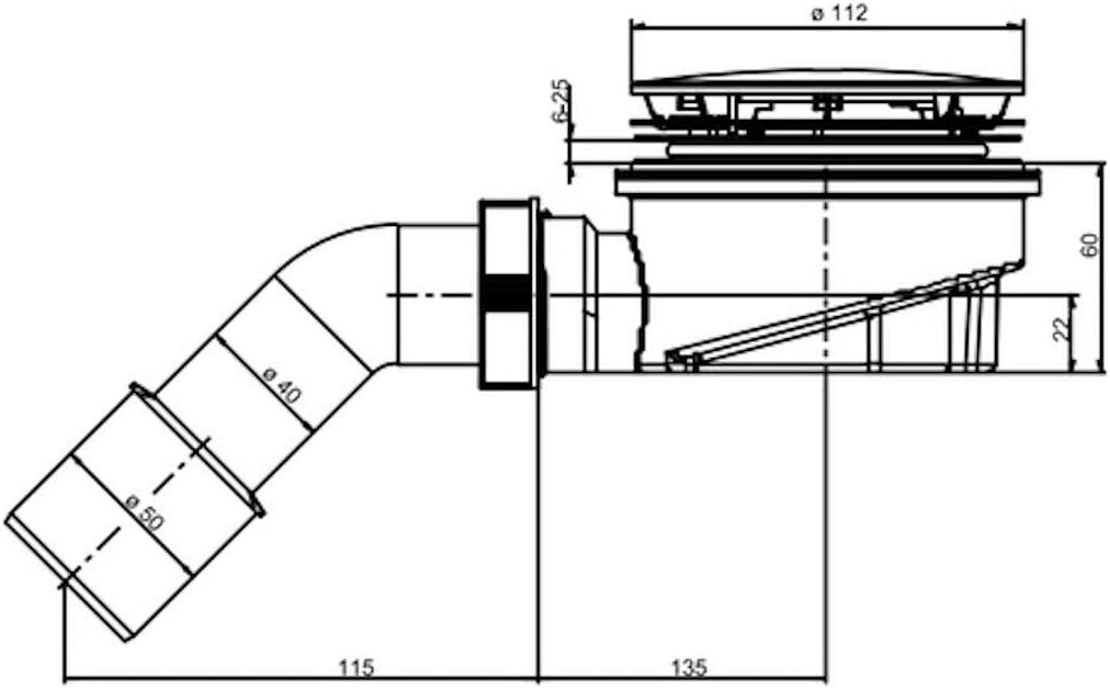 Duschablauf  DN 90 für Duschbecken SANIT 60mm EXTRA flach