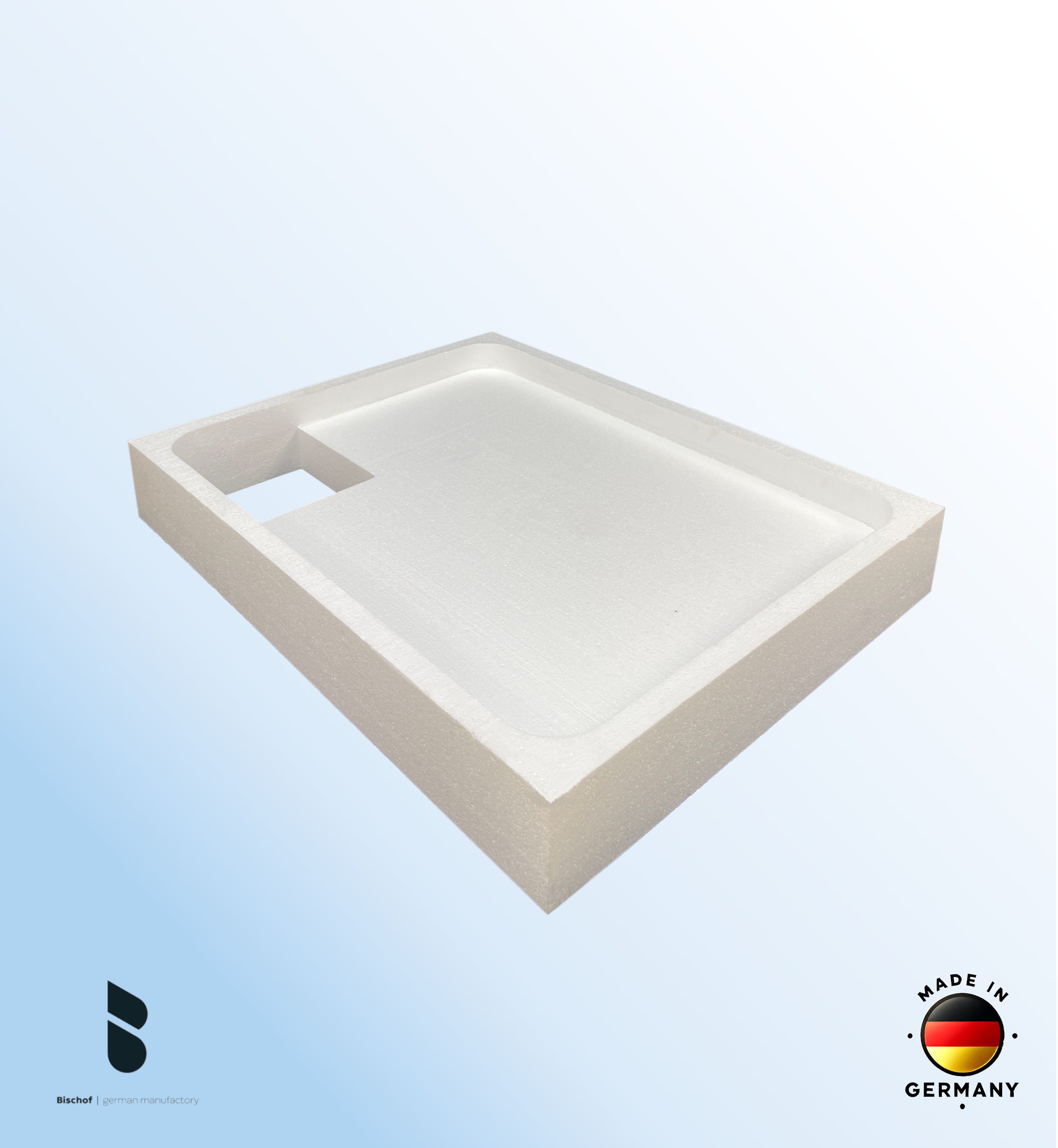 Träger Hamburg 100x80cm weiß, Höhe 14cm links